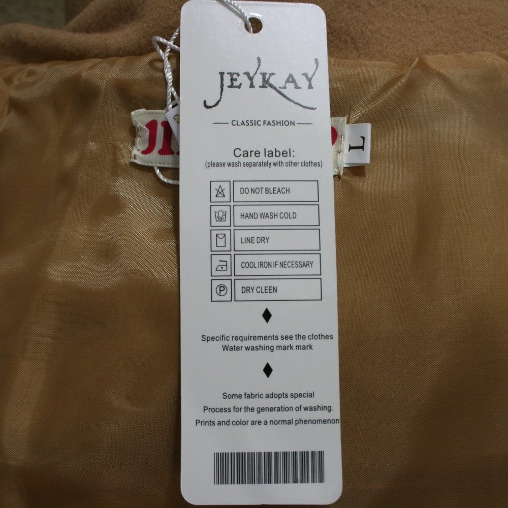 Jeykay Camel Polyester Lined Coat w/ Wings and Removable Fur Lined Hood SZ L NWT - Picture 10 of 10